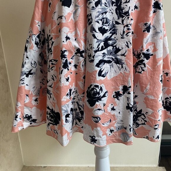 Bailey Blue Pink Floral Print Sleeveless Fit Flare Women Size Large Mini Dress - Picture 4 of 16